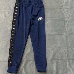 Nike Kids Navy Joggers with Black Stripe